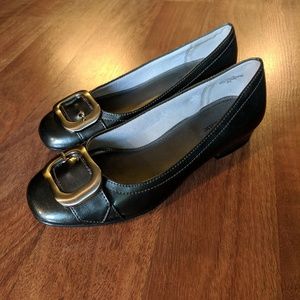 Kelly & Katie pewter buckle flats (Whitney)